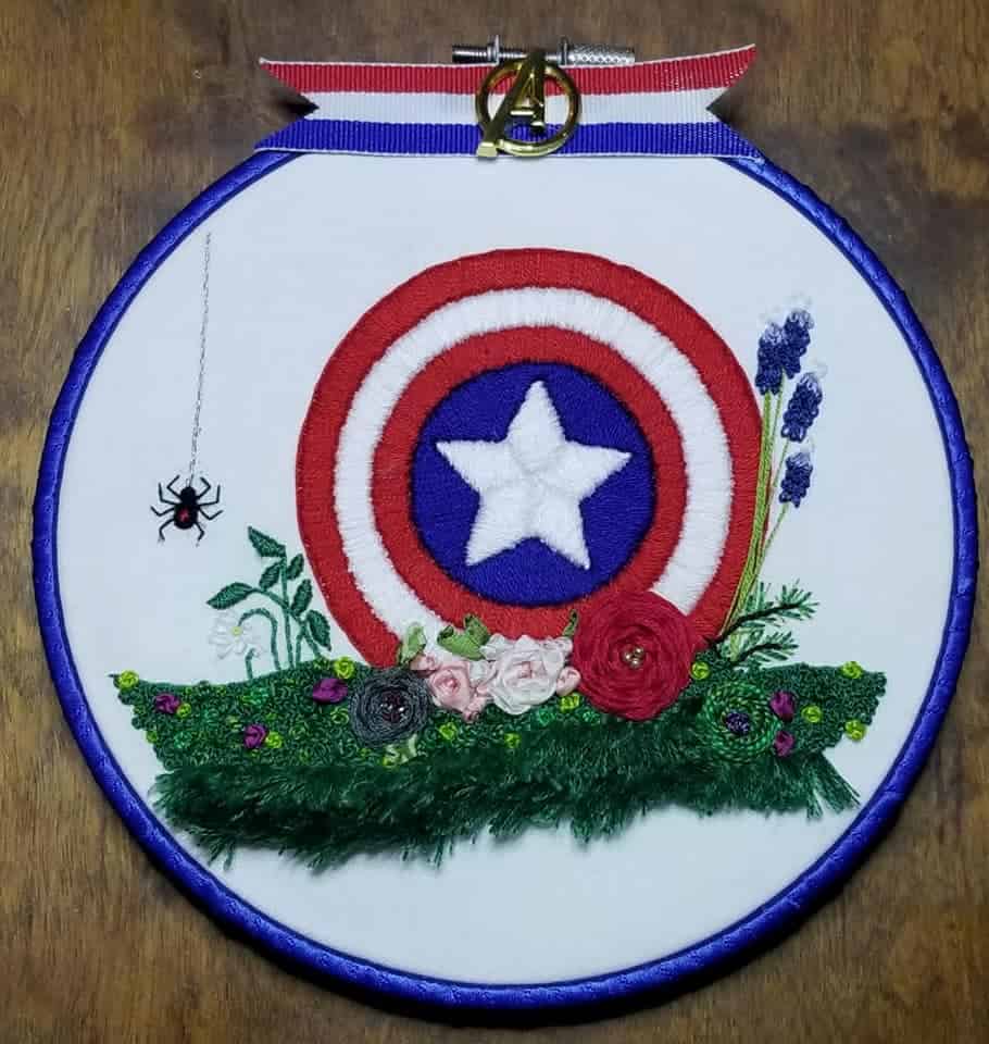 Diane S Captain America inspired embroidery